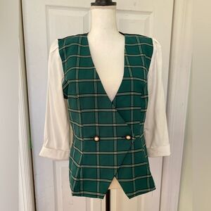 1980s Reina Green Plaid Jacket
